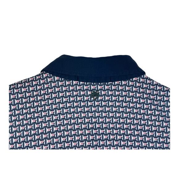 Greyson Men's 2XL Polo Shirt Blue Pink Geometric Print Short Sleeve Golf Polo - Picture 9 of 14